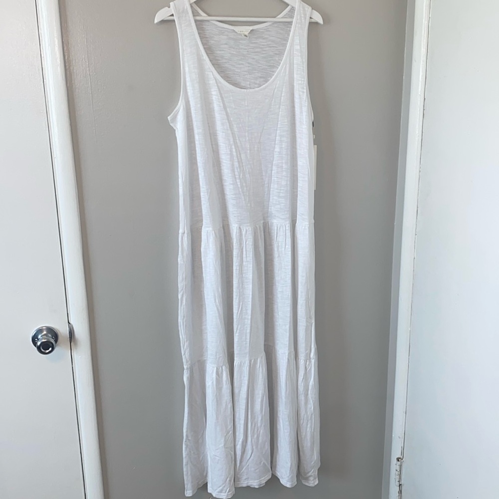 NWT Caslon White Tiered Maxi Dress or Cover Up